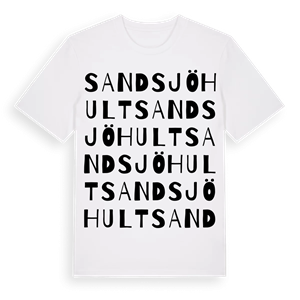 Sandsjöhult ordlek t-shirt – ekologisk bomull t-shirt från Pinshirt