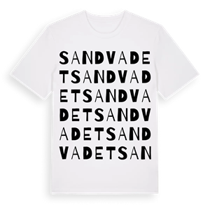 Sandvadet ordlek t-shirt – ekologisk bomull t-shirt från Pinshirt