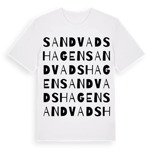 Sandvadshagen ordlek t-shirt – ekologisk bomull t-shirt från Pinshirt