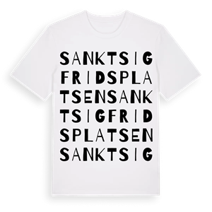 Sankt Sigfridsplatsen ordlek t-shirt – ekologisk bomull t-shirt från Pinshirt