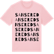 Pink Cotton t-shirt med Sansered ordlek t-shirt