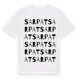 White t-shirt med Sarpat ordlek t-shirt