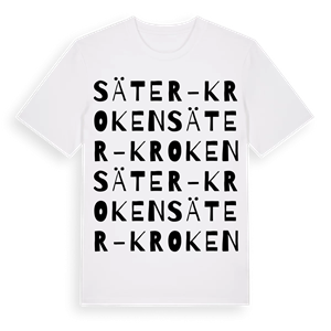 Säter-Kroken ordlek t-shirt – ekologisk bomull t-shirt från Pinshirt