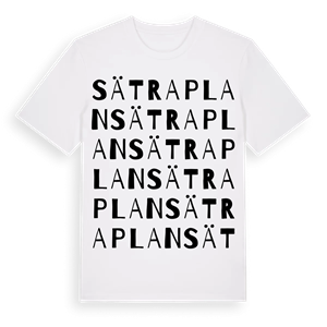 Sätraplan ordlek t-shirt – ekologisk bomull t-shirt från Pinshirt