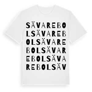 Sävarebol ordlek t-shirt – ekologisk bomull t-shirt från Pinshirt