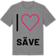 Mid Heather Gray t-shirt med Jag älskar Säve t-shirt stort tryck