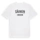 White t-shirt med Säviken i Sverige t-shirt