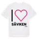 White t-shirt med Jag älskar Säviken t-shirt stort tryck