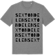 Mid Heather Gray t-shirt med Sextondelen ordlek t-shirt