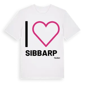 Jag älskar Sibbarp t-shirt stort tryck – ekologisk bomull t-shirt från Pinshirt