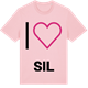 Pink Cotton t-shirt med Jag älskar Sil t-shirt stort tryck