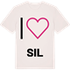 Vintage White t-shirt med Jag älskar Sil t-shirt stort tryck