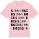 Pink Cotton t-shirt med Simmingen ordlek t-shirt