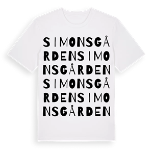 Simonsgården ordlek t-shirt – ekologisk bomull t-shirt från Pinshirt