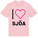 Pink Cotton t-shirt med Jag älskar Sjöa t-shirt stort tryck