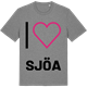 Mid Heather Gray t-shirt med Jag älskar Sjöa t-shirt stort tryck