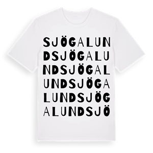 Sjögalund ordlek t-shirt – ekologisk bomull t-shirt från Pinshirt