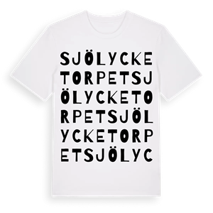 Sjölycketorpet ordlek t-shirt – ekologisk bomull t-shirt från Pinshirt