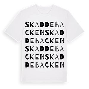 Skaddebacken ordlek t-shirt – ekologisk bomull t-shirt från Pinshirt