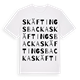 White t-shirt med Skäftingsbacka ordlek t-shirt
