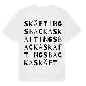 Skäftingsbacka ordlek t-shirt – ekologisk bomull t-shirt från Pinshirt