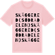 Pink Cotton t-shirt med Skäggered (södra delen) ordlek t-shirt