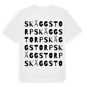 Skäggstorp ordlek t-shirt – ekologisk bomull t-shirt från Pinshirt