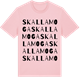 Pink Cotton t-shirt med Skallamoga ordlek t-shirt