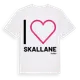 White t-shirt med Jag älskar Skallane t-shirt stort tryck
