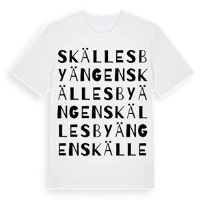 Skällesbyängen ordlek t-shirt – ekologisk bomull t-shirt från Pinshirt