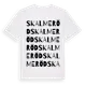 White t-shirt med Skalmeröd ordlek t-shirt