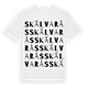 White t-shirt med Skälvarås ordlek t-shirt