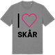 Mid Heather Gray t-shirt med Jag älskar Skår t-shirt stort tryck