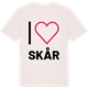 Vintage White t-shirt med Jag älskar Skår t-shirt stort tryck