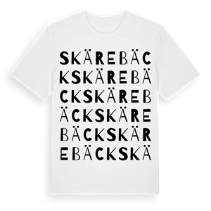 Skärebäck ordlek t-shirt – ekologisk bomull t-shirt från Pinshirt