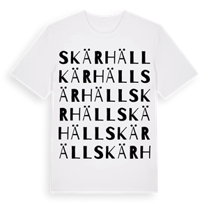 Skärhäll ordlek t-shirt – ekologisk bomull t-shirt från Pinshirt