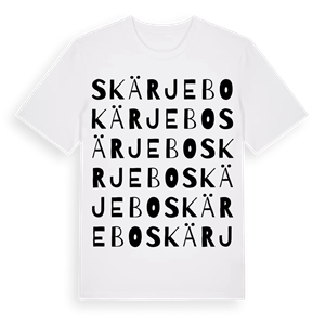 Skärjebo ordlek t-shirt – ekologisk bomull t-shirt från Pinshirt