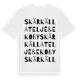 White t-shirt med Skärkäll Ateljé & Ekoby ordlek t-shirt