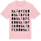 Pink Cotton t-shirt med Skärperöd ordlek t-shirt