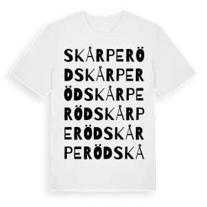 Skårperöd ordlek t-shirt – ekologisk bomull t-shirt från Pinshirt