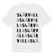 White t-shirt med Skärvalla ordlek t-shirt