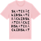 Pink Cotton t-shirt med Skatebäcken ordlek t-shirt