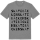 Mid Heather Gray t-shirt med Skatebäcken ordlek t-shirt