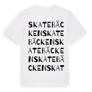 Skatebäcken ordlek t-shirt – ekologisk bomull t-shirt från Pinshirt