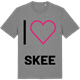 Mid Heather Gray t-shirt med Jag älskar Skee t-shirt stort tryck