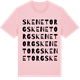 Pink Cotton t-shirt med Skene torg ordlek t-shirt