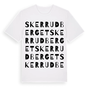 Skerrudberget ordlek t-shirt – ekologisk bomull t-shirt från Pinshirt