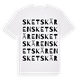 White t-shirt med Sketskären ordlek t-shirt