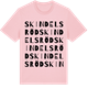 Pink Cotton t-shirt med Skindelsröd ordlek t-shirt