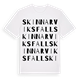 White t-shirt med Skinnarviksfall ordlek t-shirt